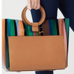 Vince Camuto Tote Handbag - East/West Clea Rainbow Tote NWT